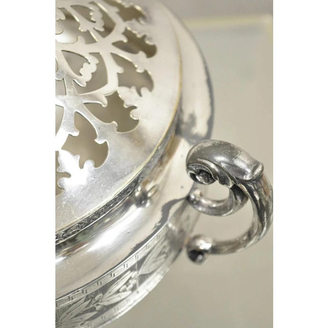 Metal Antique Wallace Bros & Co. Victorian Silver Plated Reticulated Lid Butter Dish For Sale - Image 7 of 12