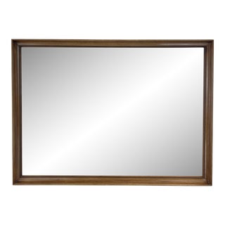 Mid Century Modern Wall Mirror With Walnut Frame by Drexel For Sale