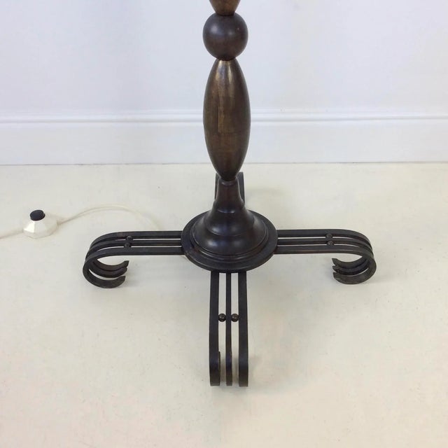 Brown Art Deco French Floor Lamp, 1940s For Sale - Image 8 of 14