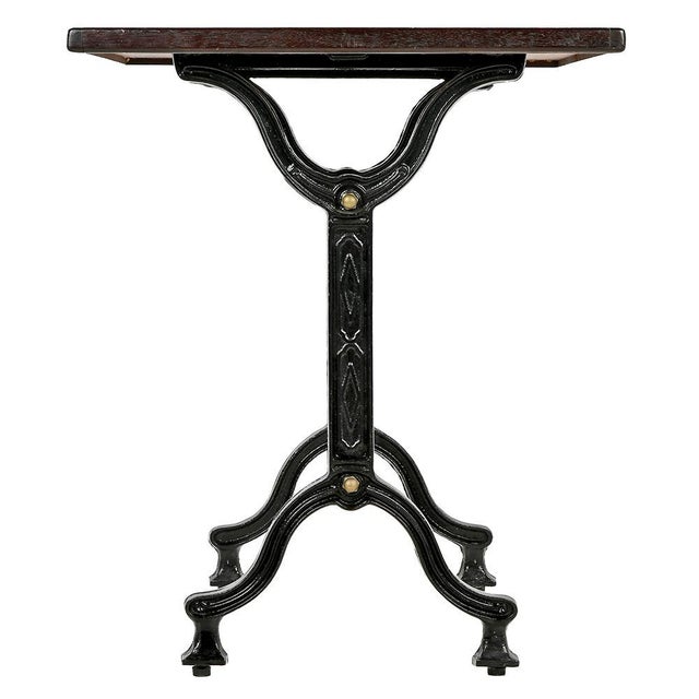 Square Bistro Table in Wood and Cast Iron For Sale - Image 3 of 8