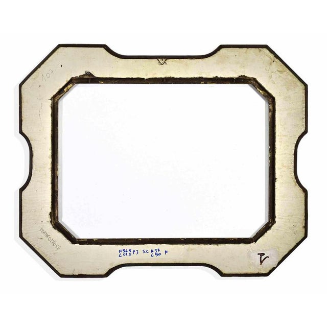 Elegant Italian wooden frame of horizontal rectangular form, distinguished by its refined architectural profile with...