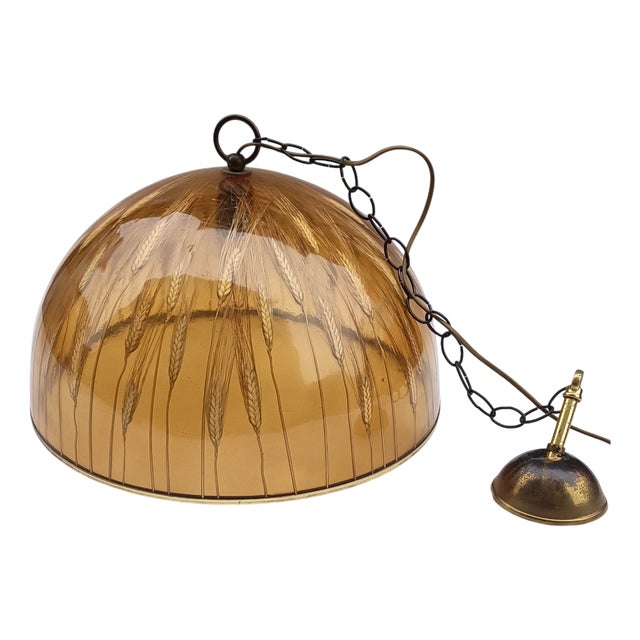 Acrylic Glass Wheat Ears Suspension Lamp, 1970s For Sale
