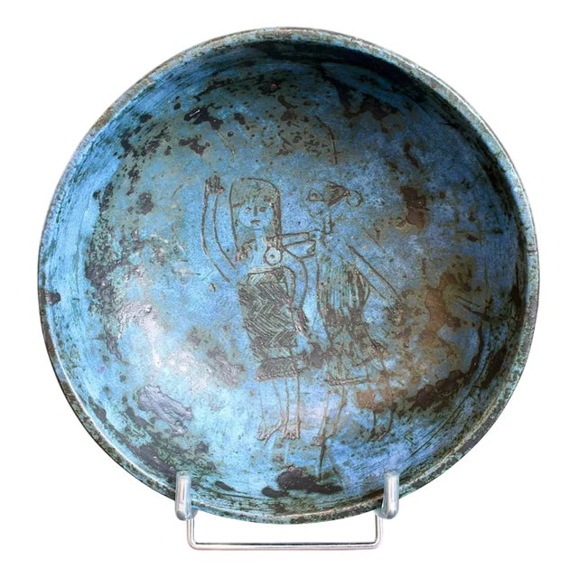 Vintage French Ceramic Decorative Bowl by Jacques Blin, 1950s For Sale