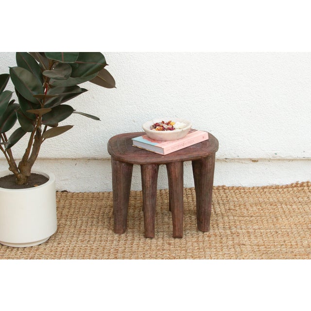 Handcarved Wood Nupe Side Table For Sale - Image 10 of 10