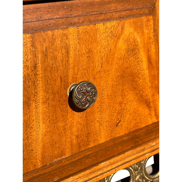 Brown Vintage Marble Top Console Side or Accent Table in French Provincial Style For Sale - Image 8 of 14