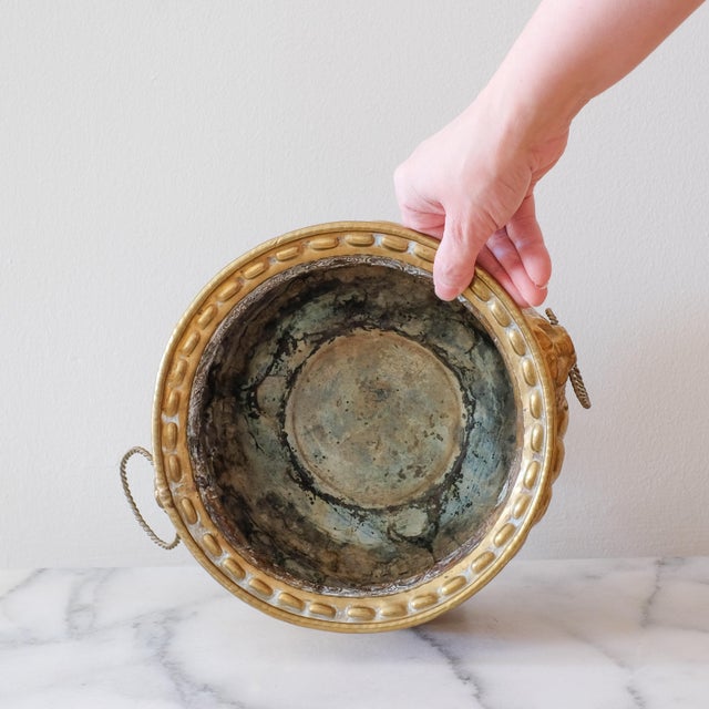 French Antique French Brass Jardiniere Planter For Sale - Image 3 of 5