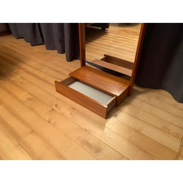 Wood Mirror for Wall Dressing Table, 1970s For Sale - Image 7 of 14