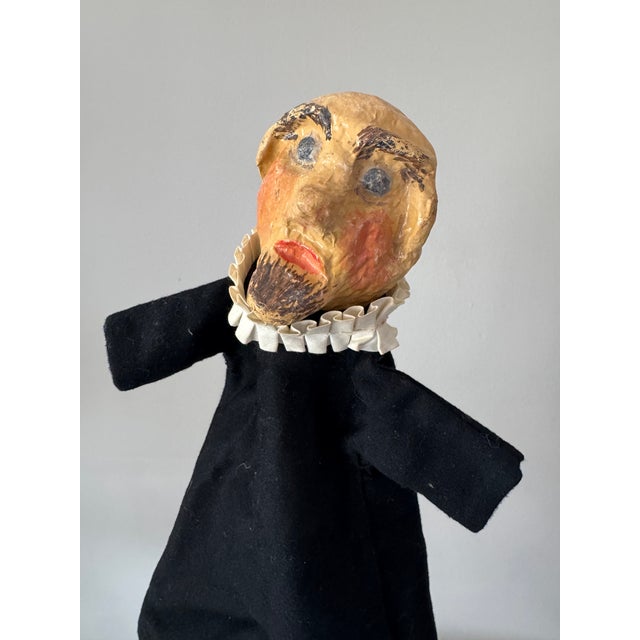 Folk Art Folk Art Hand Puppet With Hand-Carved Paper Mâché Head For Sale - Image 3 of 6