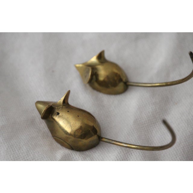 Mid-Century Modern Vintage Gold Mice Figurines, 1970s, Set of 2 For Sale - Image 3 of 15
