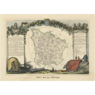 Map of the French Department of Nièvre For Sale