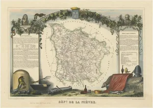 Map of the French Department of Nièvre