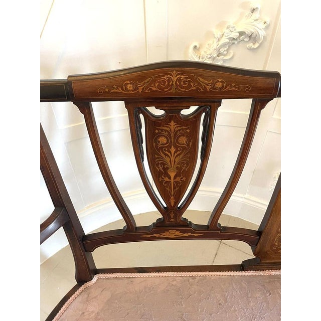 Antique Edwardian Mahogany Inlaid Sofa, 1900s For Sale - Image 9 of 18