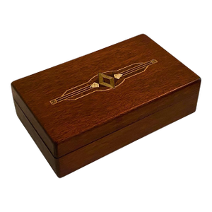 1930s Art Deco Wooden Inlay Box Cigar Box Jewelry Box Americana Ny Nj Dugan Brothers Bakery