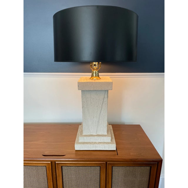 Sculpture Materials Postmodern Square Columnar Plaster Lamp For Sale - Image 7 of 10