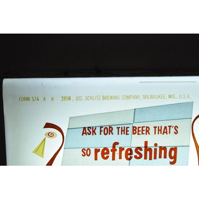 Metal Vintage 1958 Jos. Schiltz Large 73" Lighted Brewing Beer Advertisement Bar Sign For Sale - Image 7 of 13