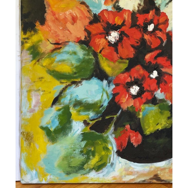 1960s 1960s Still Life With Poppies in a Vase - For Sale - Image 5 of 7