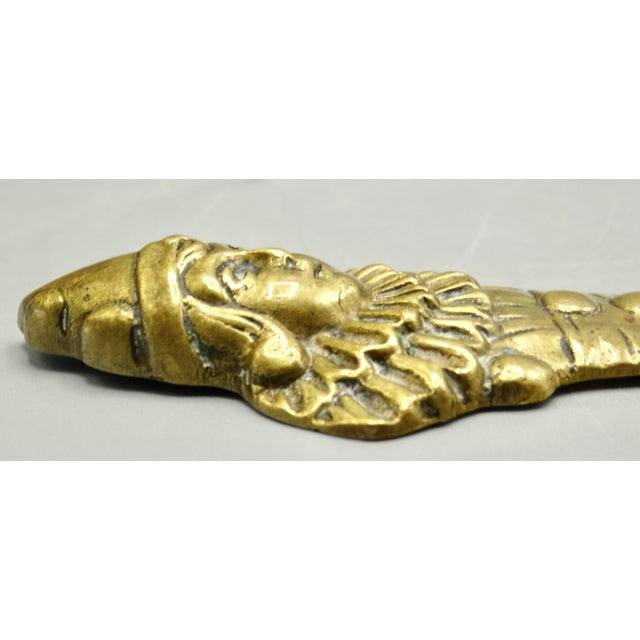 English Antique English Brass Pierrot Paper Knife Letter Opener For Sale - Image 3 of 8