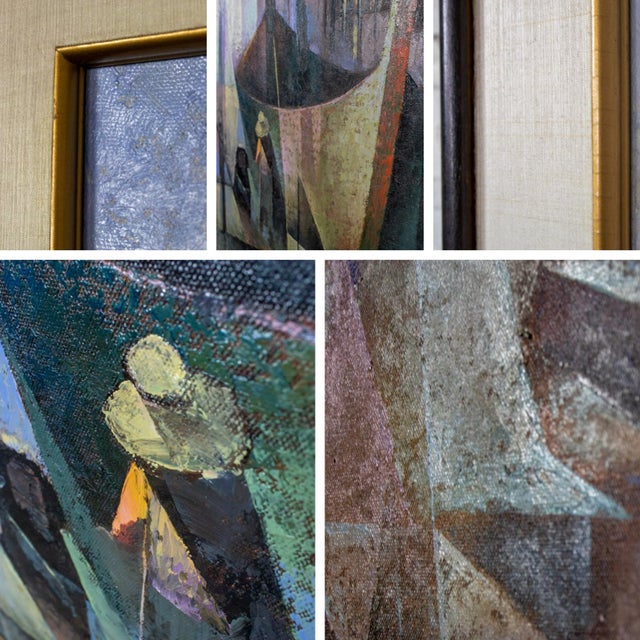 Mid to Late 20th Century Abstract Large Oil Painting or Wall Art Signed by Artist S. Khan Boon For Sale - Image 15 of 18