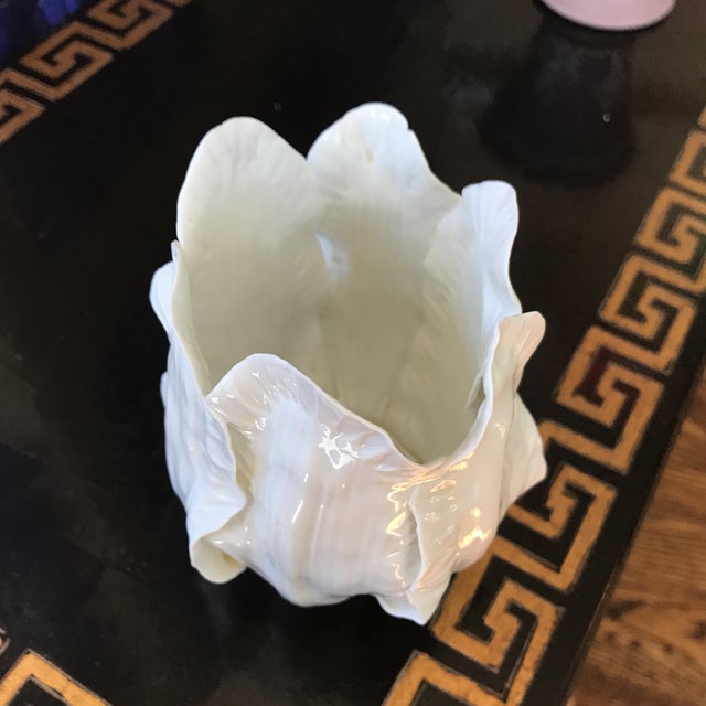 2010s Ted Muehling Nymphenburg White Porcelain Tulip Votive For Sale - Image 5 of 7