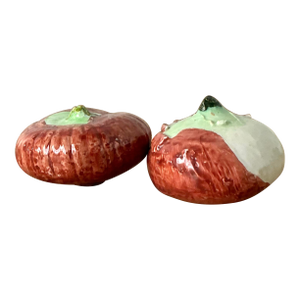 Vintage Italian Glazed Ceramic Persimmons - Set of 2