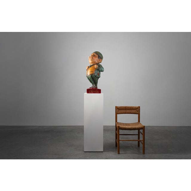 A rare and whimsical survivor from the golden age of commercial display, this French advertising statue for Cigarettes...