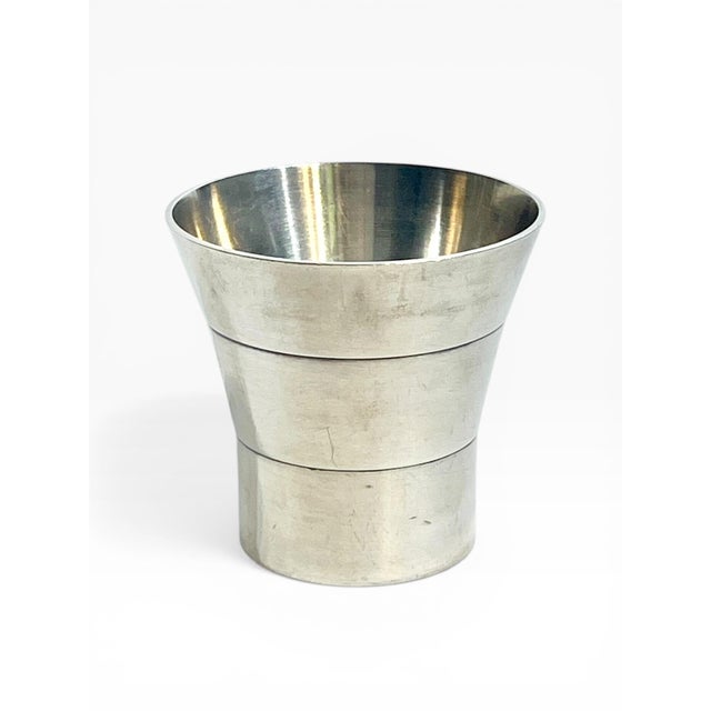 Silver Art Deco French Silver Plate Small Cups Matchstick Holders - Set of 3 For Sale - Image 8 of 13