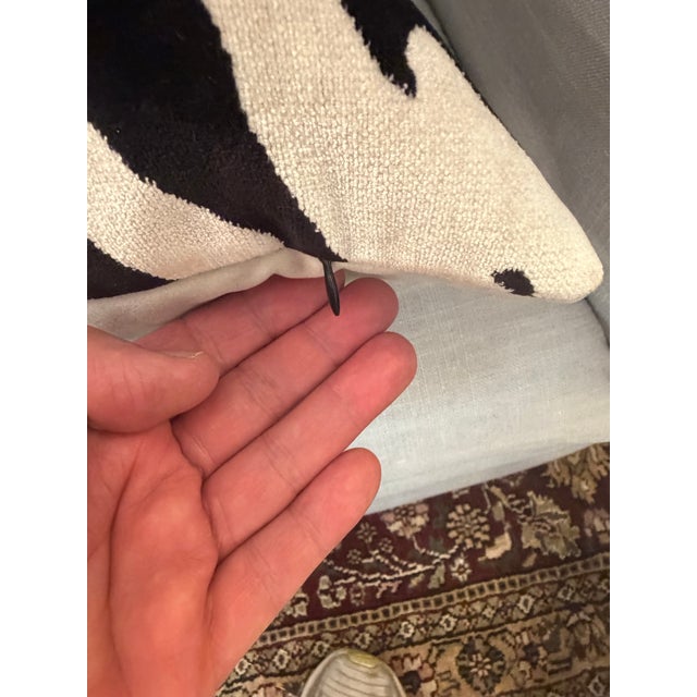 2020s Woven Zebra Print Pillow Solid Reverse Side For Sale - Image 5 of 8