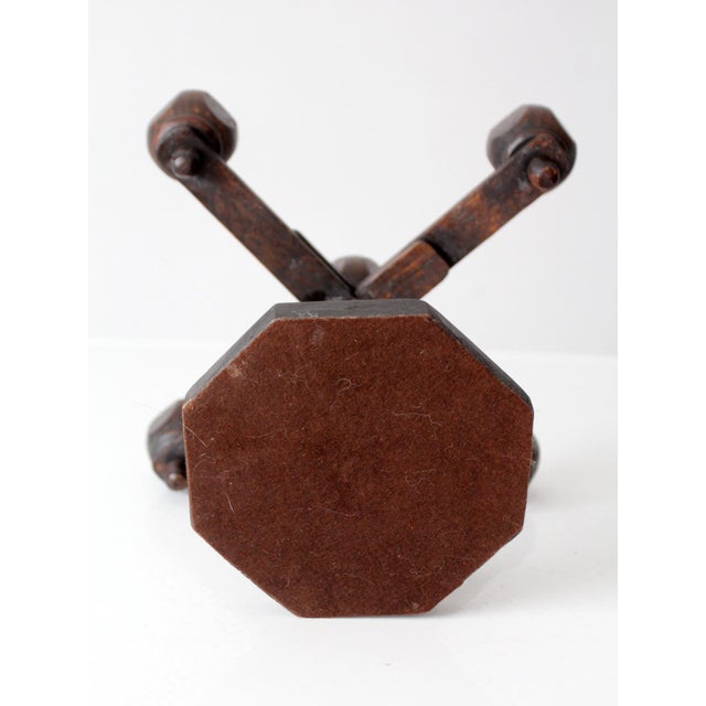Vintage Spanish Revival Wood Candelabra Five Arm Candle Holder For Sale - Image 9 of 12