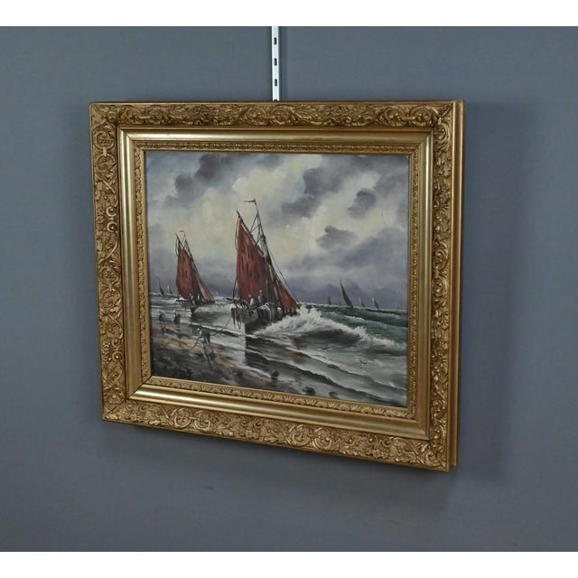 L. Henry, Fishing, Late 19th Century, Oil on Canvas, Framed For Sale - Image 4 of 16