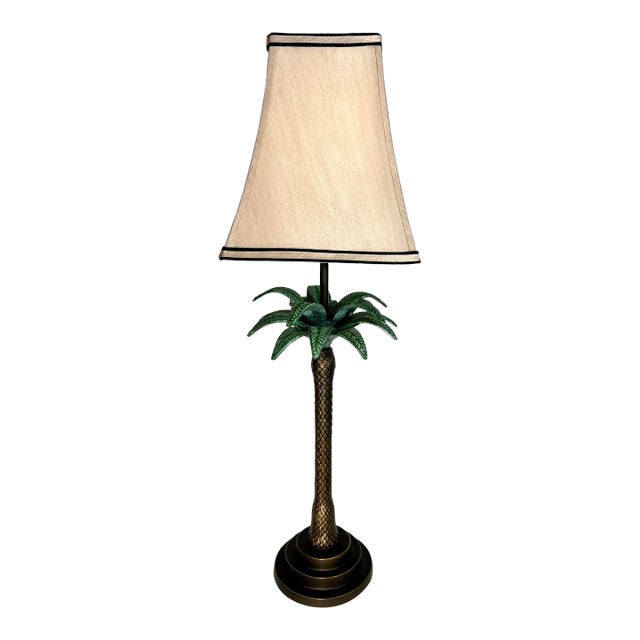 Vintage Palm Beach Regency Palm Tree Table Lamp For Sale