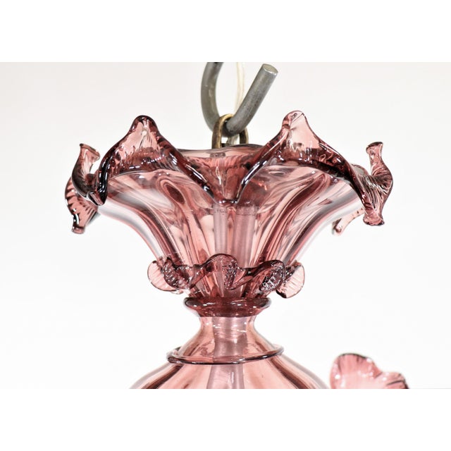 Amethyst Large Mid-Century Aubergine Murano Chandelier in the Manner of Ercole Barovier For Sale - Image 8 of 16