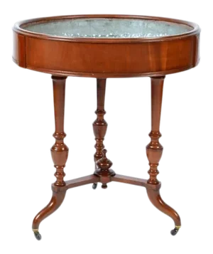 Antique English Round Walnut Garden Planter