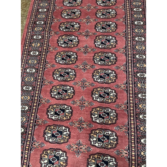 Copper 1990s Handwoven Bukara Design Pakistan Rug- 2'8" X 12'0" For Sale - Image 8 of 8