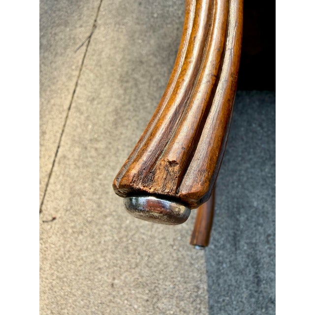 Antique Karpen French Style Needlepoint Bench, Carved Wood, Floral Tapestry For Sale - Image 11 of 12