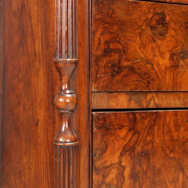 Louis Philippe Chest of Drawers in Walnut and Walnut Burl For Sale - Image 5 of 11