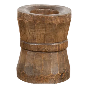 Wood Sculpture Container From Old Water Mill Gear, China 1800-40