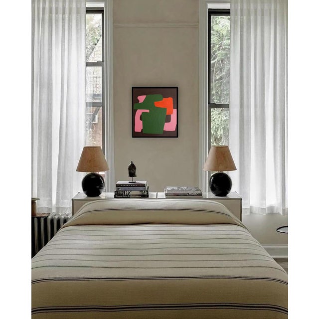 Bodasca, Mid-Century Style Minimalist Brick Composition, 2026, Acrylic on Canvas For Sale - Image 3 of 12