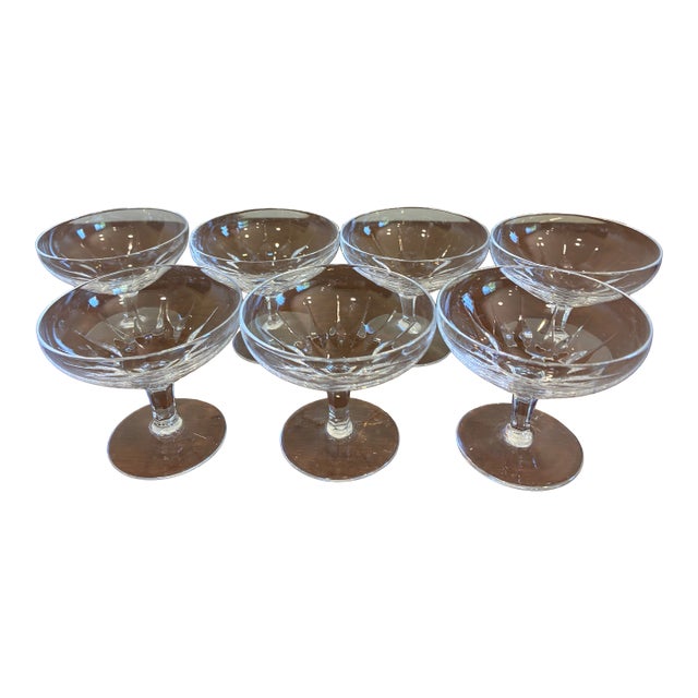Vintage Josair Crystal Oyster Dishes - Set of 7 For Sale