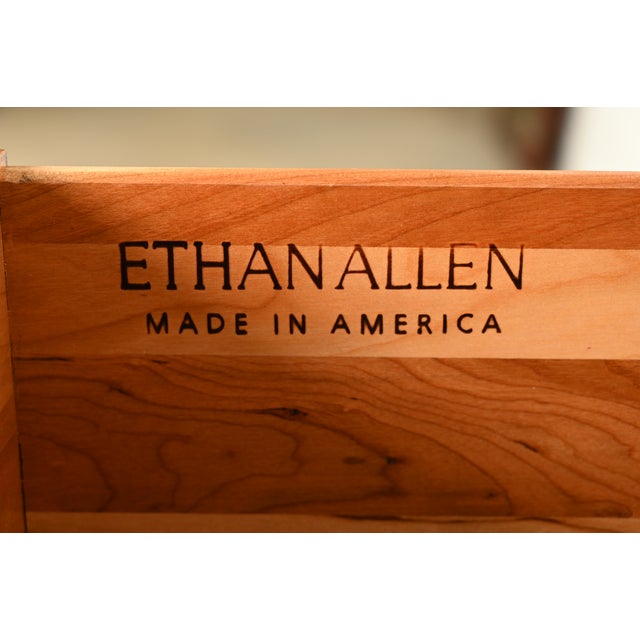 Ethan Allen Georgian Solid Cherry Wood Sideboard Credenza or Buffet For Sale - Image 10 of 17