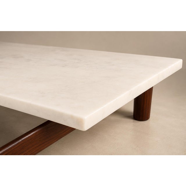 Architectural Brazilian Modern Coffee Table in Rosewood and Marble, Cimo, 1950s For Sale - Image 17 of 18
