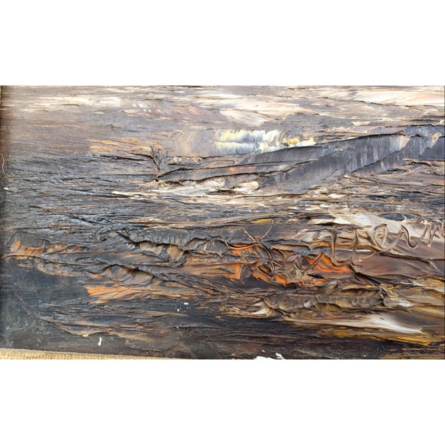 Large Vintage Southwestern Desert Oil Painting | Rustic Wooden Frame For Sale - Image 12 of 14