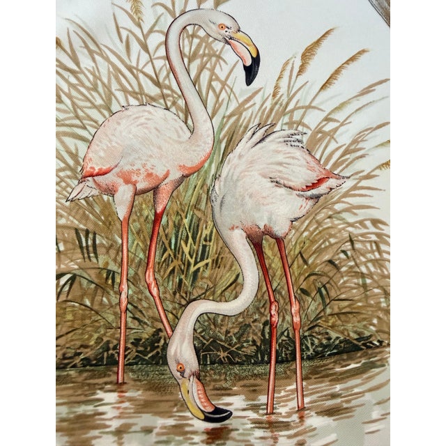 Hermès Halte en Camargue 1989 The Camargue region is celebrated in this scarf. This wild natural park is home to a...