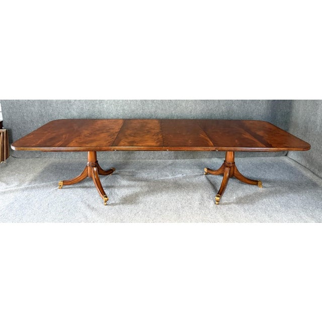 Brown 9 Piece Maitland-Smith Flamed Mahogany Dining Set For Sale - Image 8 of 15