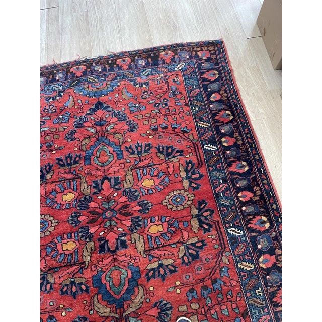 1910s Antique 1910s Persian Lilihan Rug 5.7' X 6.8' (174cm X 207cm) For Sale - Image 5 of 9