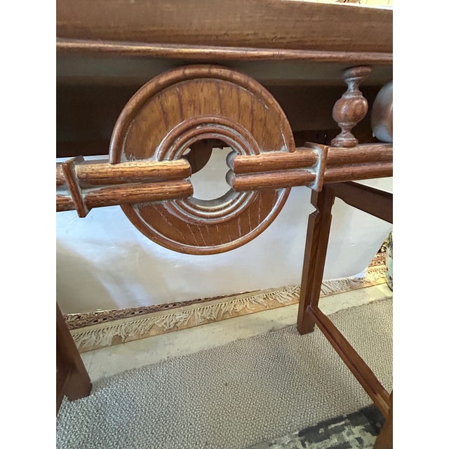 Carved Oak Vintage Asian Style Console Table For Sale - Image 14 of 15