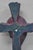 Vintage Religious Jesus Sculpted Resin Blue Mid Century Wall Crucifix Cross For Sale - Image 12 of 14