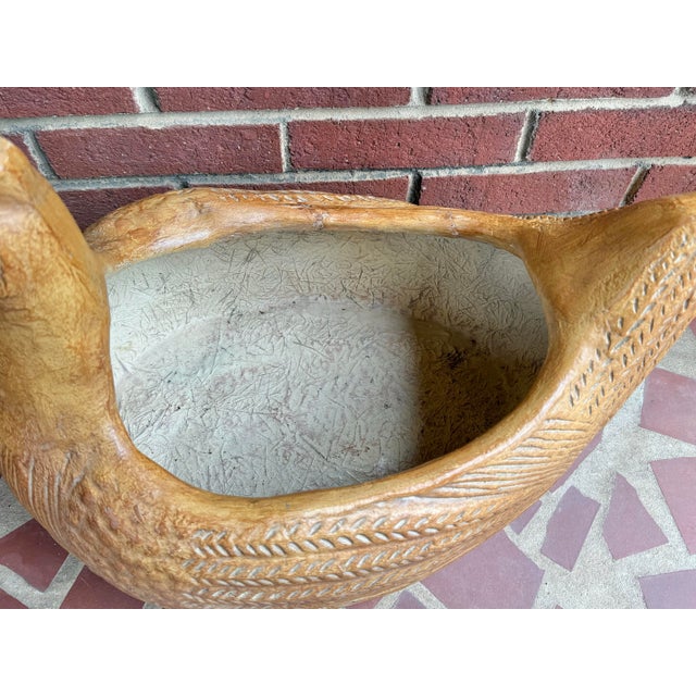 Mid 20th Century Midcentury Folk Art Terracotta Fiberglass Chicken Hen Planter Pot For Sale - Image 5 of 12
