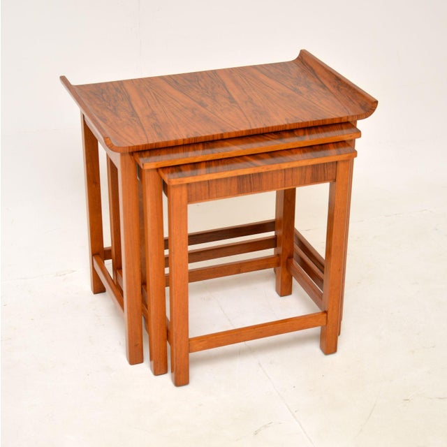 Art Deco Figured Walnut Nesting Tables, 1920s, Set of 3 For Sale - Image 13 of 13