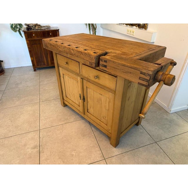 2000 - 2009 Wooden Workbench in Reclaimed Oak and Spruce For Sale - Image 5 of 11