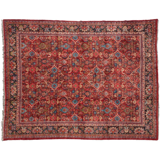 Textile Vintage Mahal Carpet - 11'2" x 13'7" For Sale - Image 7 of 15